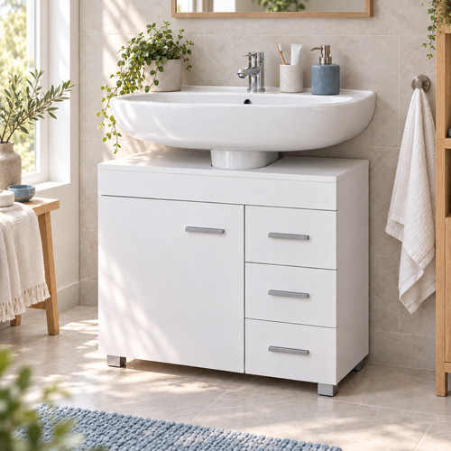White under sink - white,