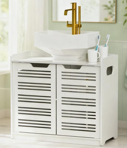 White bathroom vanity cabinet - bathroom,