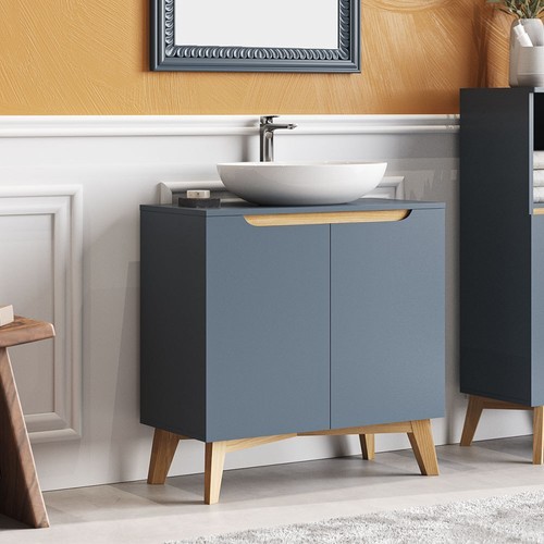 Grey bathroom under sink - bathroom,